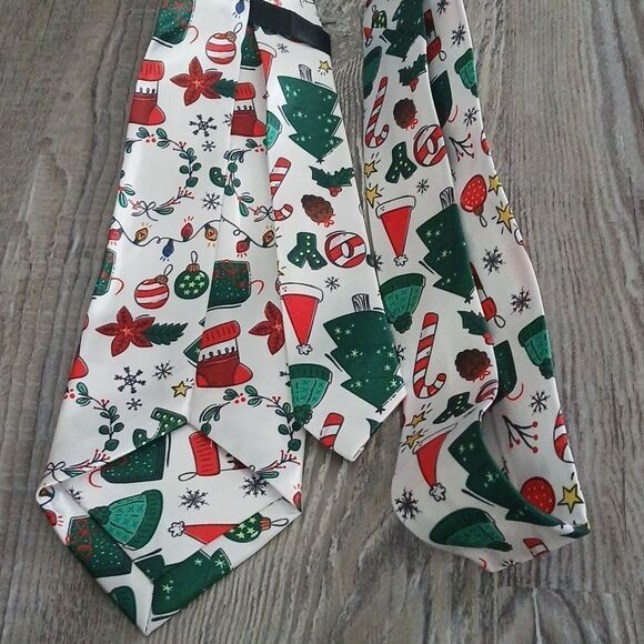 Christmas Necktie Christmas Party Fun Christmas Theme Print Tie NEW - Picture 4 of 5